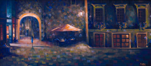 Belle Bleu - Original Oil on Canvas 18x36in
