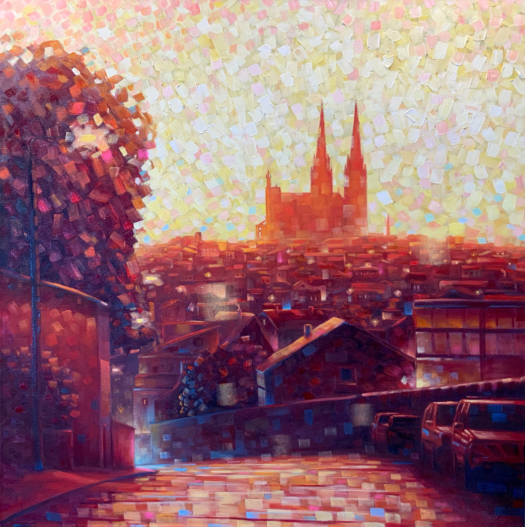 Cathedral Sunrise Limited Edition Hand-embellished 26x26in